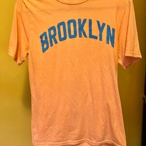 Anvil Coral Tee with Blue Chest Graphic